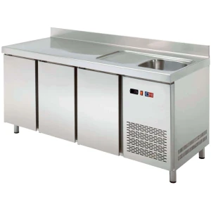 Mesa Snack Refrigerada con fregadero 3 puertas Fondo 600 de 2017 x600 x850h mm CORDOBA MRCH-200F
