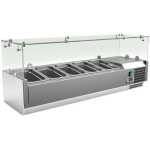 Vitrina 5 cubetas GN1/4 con Cúpula de Vídrio de 1200 x335 x440h mm PEKIN VRX1200330FG