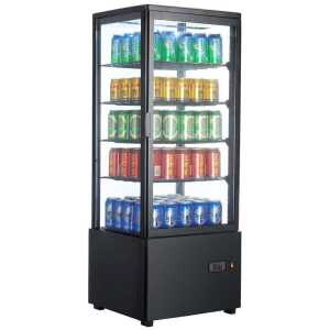 Expositor Refrigerado 4 Caras 98 litros Negro de 447x400x1199h mm Línea Pekín XC98L-N