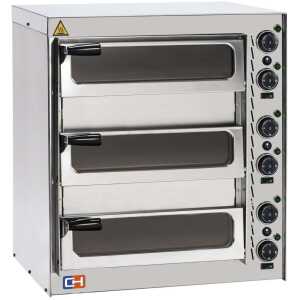 Horno Eléctrico de Pizza Compacto 3 pizza diámetro 35 cm AVEIRO FP52PV con puerta de cristal