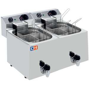 Cuecepasta Eléctrico Profesional 7+7 litros con 3+3 cestas 530x460x370h mm CP77L