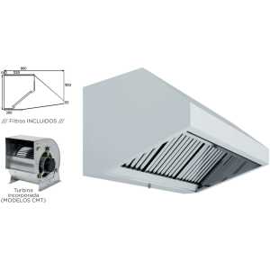 Campana Mural Snack Fondo 800 CON TURBINA de 2000x800x700h mm AVEIRO A20080CMT