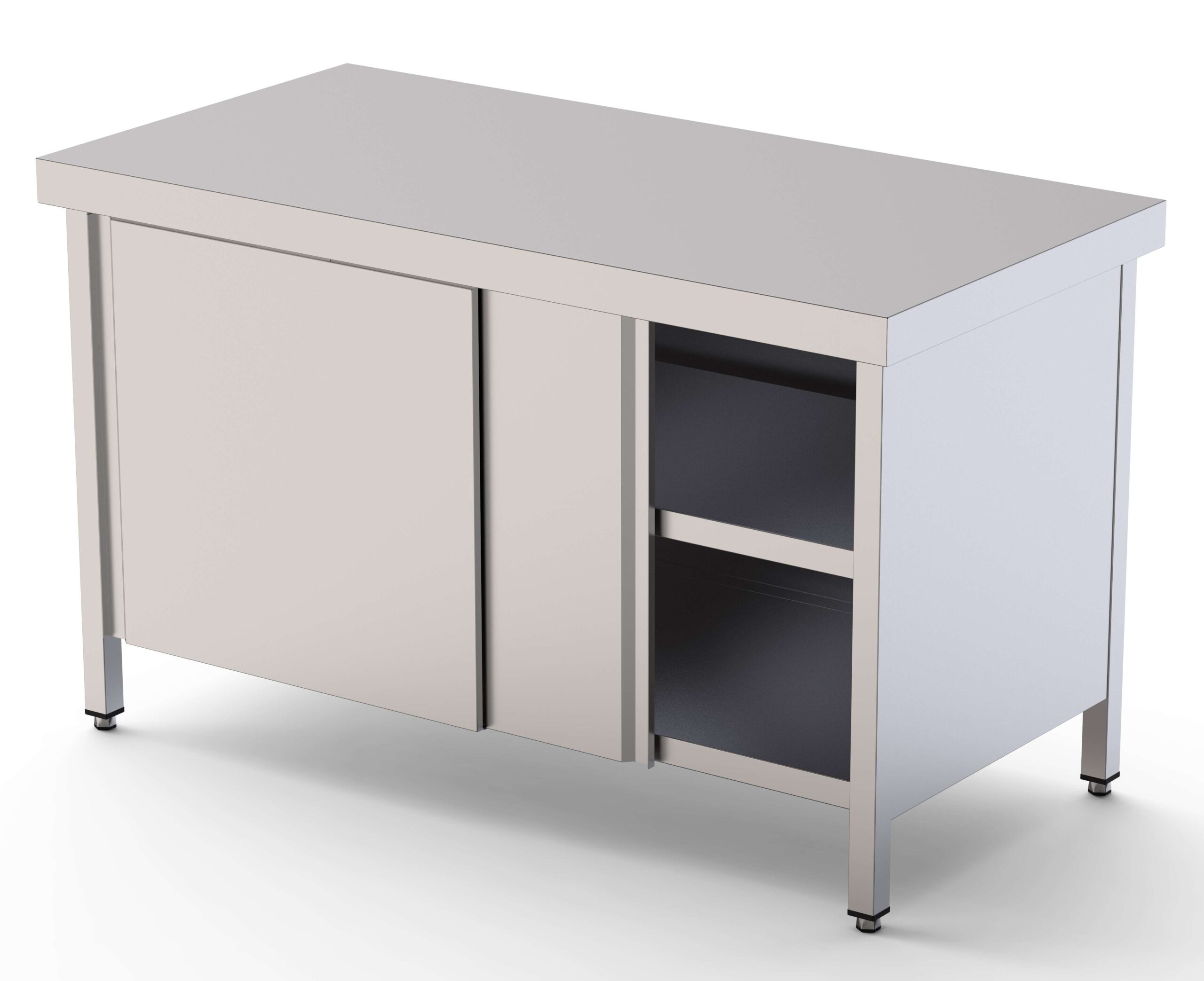 Mesa de Trabajo Acero inoxidable Central Con Puerta Abatible a 1 cara 800x600x850h mm WTC160080SW