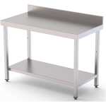 Mesa de Trabajo Acero inoxidable Mural Con 1 Estante 2800x600x850h mm WTW160280S1