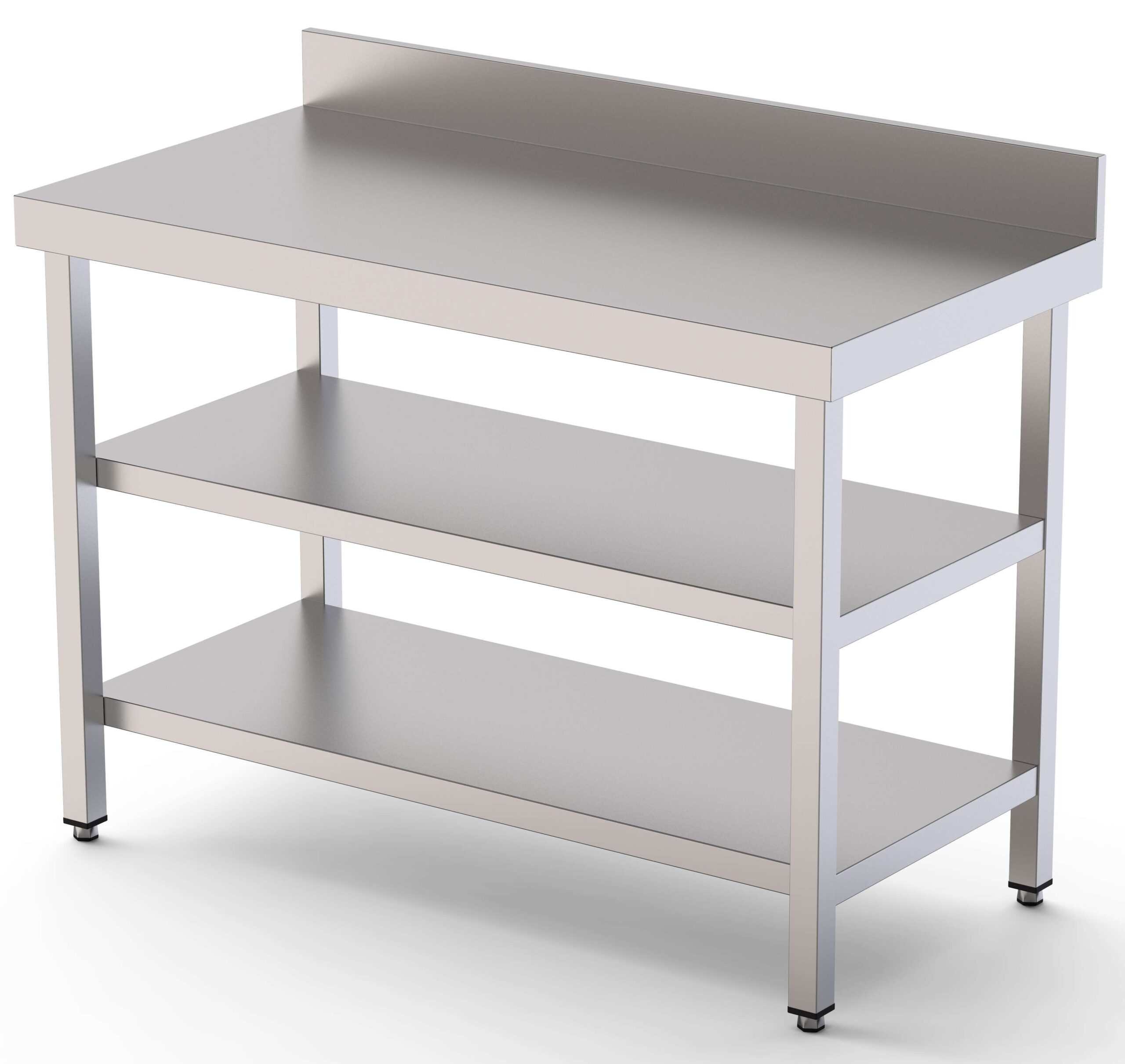 Mesa de Trabajo Acero inoxidable Mural Con 2 Estante 1900x600x850h mm WTW160190S2