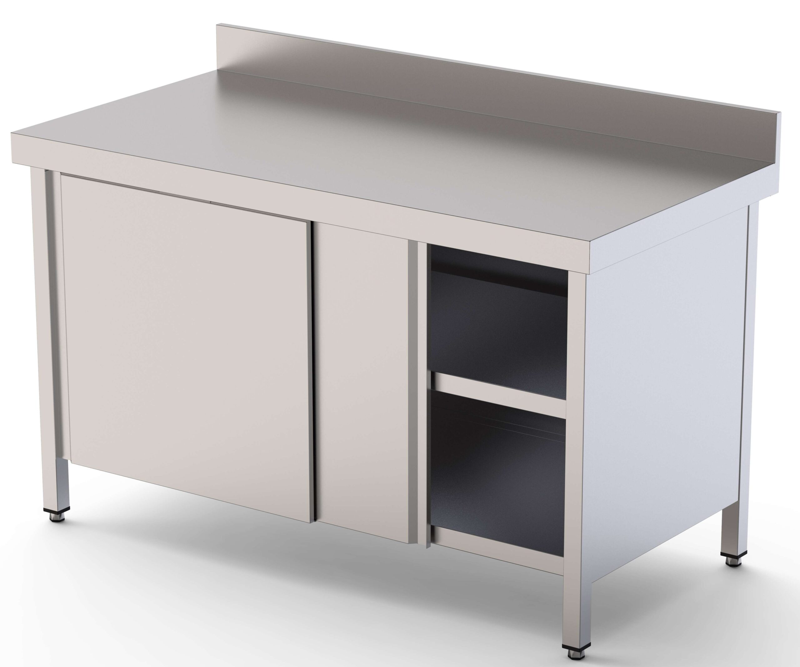 Mesa de Trabajo Acero inoxidable Mural Con Puerta Corredera a 1 cara 1800x700x850h mm WTW170180SD