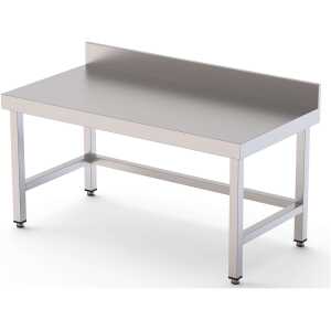 Mesa de Trabajo Acero Inoxidable Baja Mural Sin Estante 1500x600x600h mm WTW260150S0