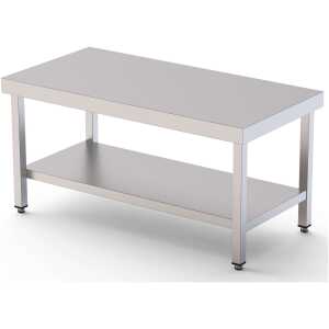 Mesa de Trabajo Acero Inoxidable Baja Central Con 1 Estante 1800x700x600h mm WTC270180S1