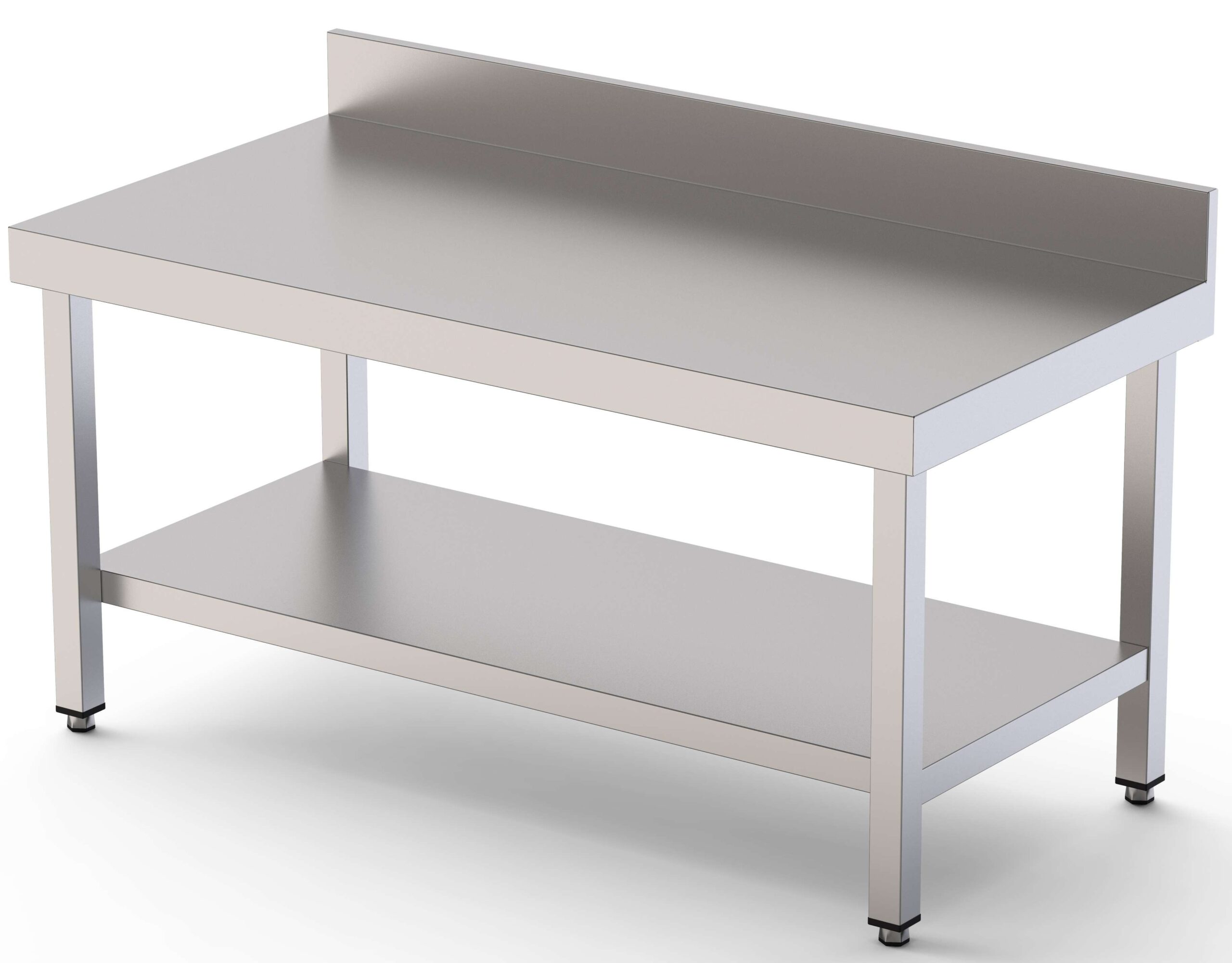 Mesa de Trabajo Acero Inoxidable Baja Mural Con 1 Estante 900x700x600h mm WTW270090S1