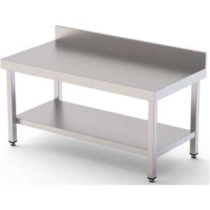 Mesa de Trabajo Acero Inoxidable Baja Mural Con 1 Estante 2000x700x600h mm WTW270200S1