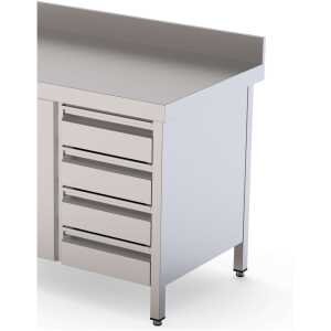 Módulo de 4 Cajones Acero Inoxidable Para Mesa Fondo 600 400x510x590h mm WTA060040D4