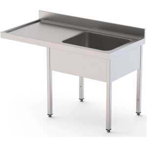 Fregadero Acero Inoxidable 1 Cuba Izquierda Para Lavavajillas Fondo 600 Sin Estante 1200x600x850h mm IS1612L1DW0