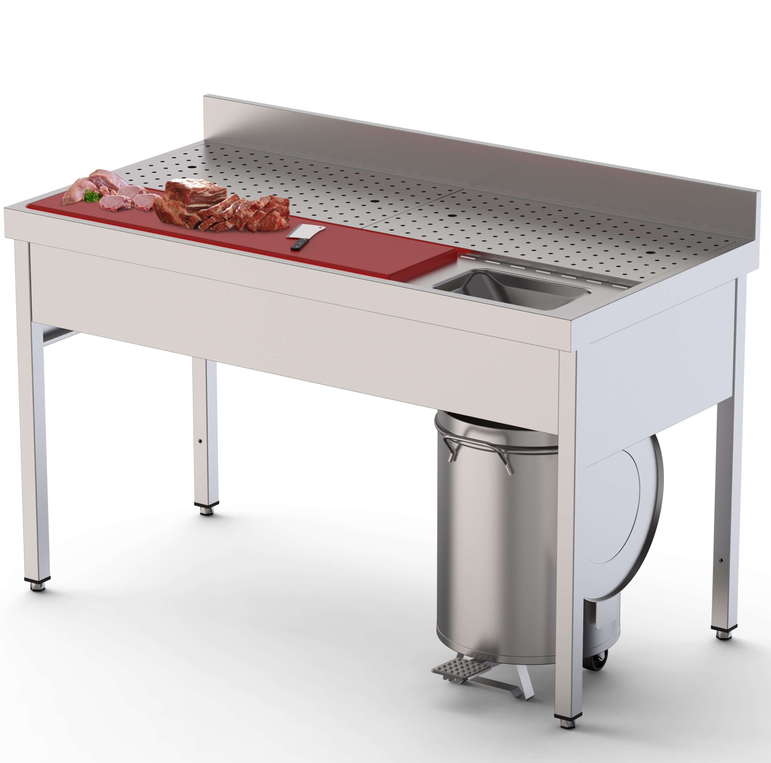 Mesa Preparación de Alimentos Acero Inoxidable Fondo 700 Con Mueble 1400x700x850h mm IS1714FPFS0