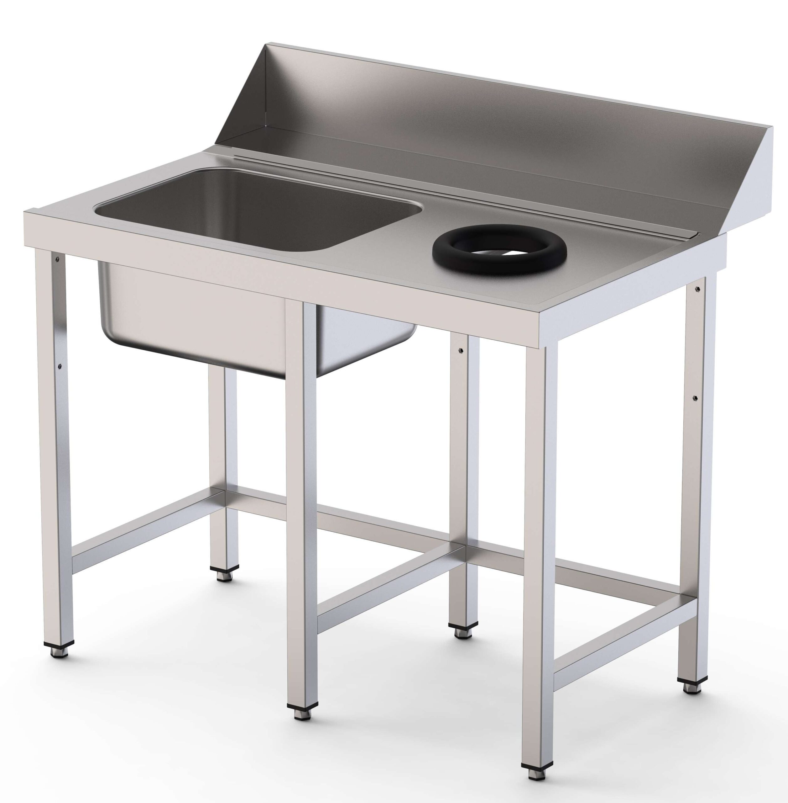 Mesa Acero Inoxidable Para Lavavajillas De Prelavado 1 Cubeta Sin Estante 1600x750x800h mm IS17516DWIN0S0