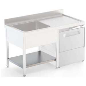 Estante Acero Inoxidable Para Mueble Lavavajillas Fondo 600 Longitud de Mesa 1400 mm ISA6014DWAS