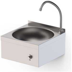 Lavamanos Mural Acero Inoxidable con pulsador automezclador 400x400x300h mm HWW14040000