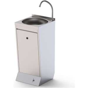 Lavamanos De Pie Acero Inoxidable Con Pulsador automezclador 400x400x850h mm HWF14040001