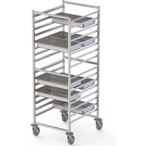 Carro Bandejero Acero Inoxidable Para 16 Bandejas GN2/1 660x750x1700h mm TT16NGN2100