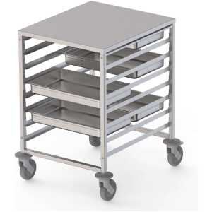 Carro Bandejero Acero Inoxidable Para 8 Bandejas GN2/1 660x750x900h mm TT08NGN2100
