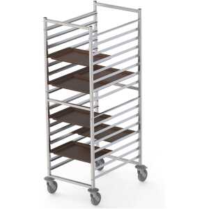 Carro Bandejero Acero Inoxidable Para 32 Bandejas Self Service 480x370h mm  620x840x1700h mm TT16NSELF32