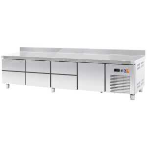 Mesa Baja con 6 cajones GN1/1-100 + 1 Cajón GN1/1-300 Refrigerada Fondo 700 de 2242 x700 x600h mm CORDOBA TRCHB-225-6