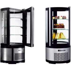 Vitrina refrigerada Redonda 105 Litros con 3 estantes de vidrio 480X480X1030h mm Línea Pekín XC105R