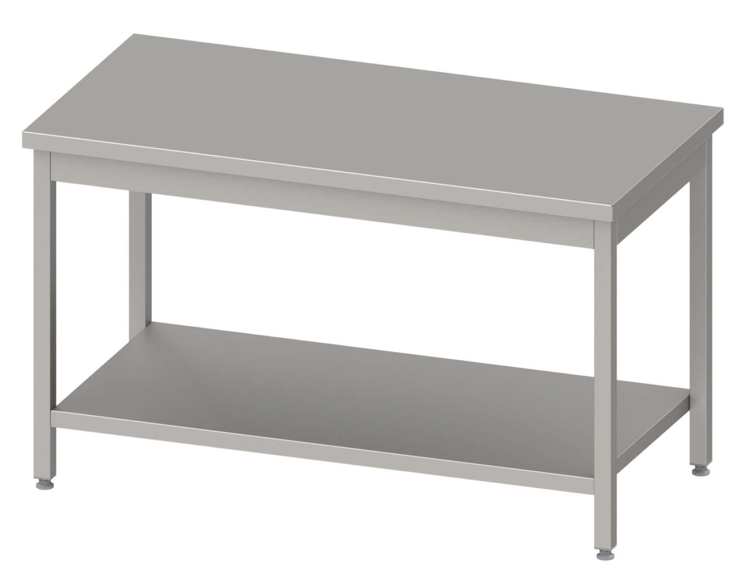 Mesa Central acero inoxidable AISI 201 con estante 1500x700x850 mm MC157 Línea Varsovia (950107150)