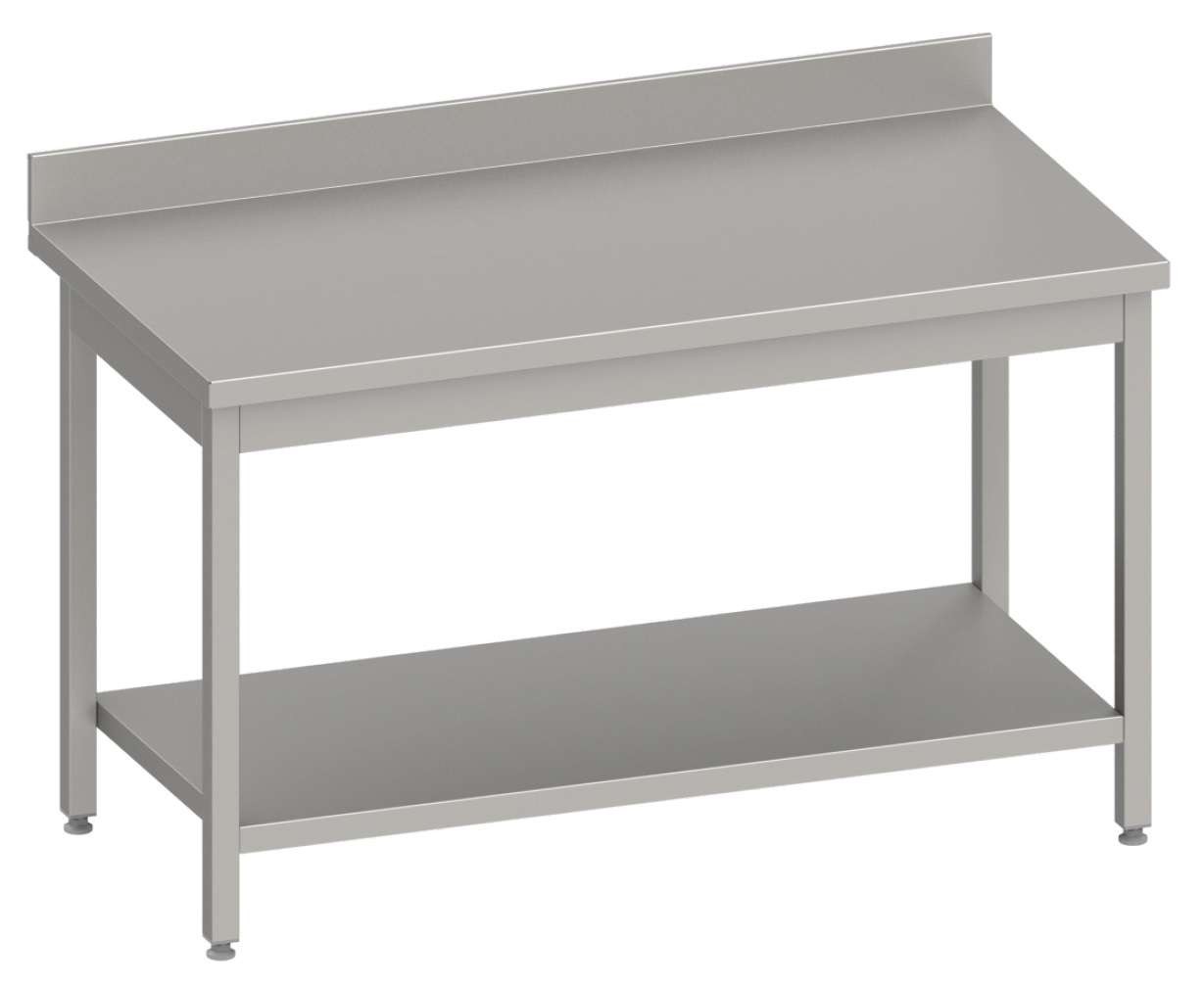 Mesa Mural acero inoxidable AISI 201 con estante 1000x700x850 mm MM107 Línea Varsovia (950047100)