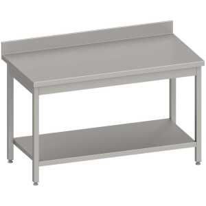 Mesa Mural acero inoxidable AISI 201 con estante 2000x700x850 mm MM207 Línea Varsovia (950047200)