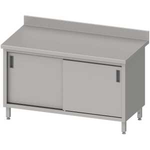 Mesa Mural acero inoxidable AISI 201 con puertas correderas 1400x600x850 mm MMPC146 Línea Varsovia (950186140)