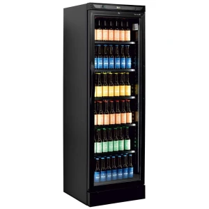 Armario Refrigerado 1 puerta de cristal color NEGRO 595x640x1840h mm Línea VIBORG CEV425-I BLACK