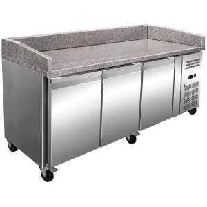 Mesa Euronorm 3 Puertas Preparación Pizzas con Encimera de Granito de 2025 x800 x1000h mm PEKIN PZ3600TN