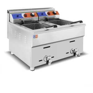 Freidora a gas Propano de 18+18 litros de 680x630x645h mm PEKÍN GF-182