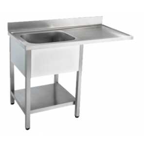 FREGADERO INDUSTRIAL DESMONTABLE 1200x600mm 1 SENO IZQUIERDA 400x400x2500mm