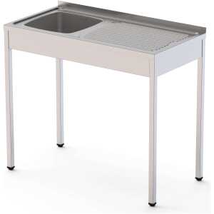 Fregadero Desmontado cuba DERECHA + escurridor IZQUIERDA Fondo 500 de 800x500x850h mm AVEIRO IS1508R10S0