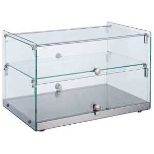 Vitrina Neutra Expositora 2 pisos base inoxidable 555x361x368h mm Línea Pekín XCZ-50L